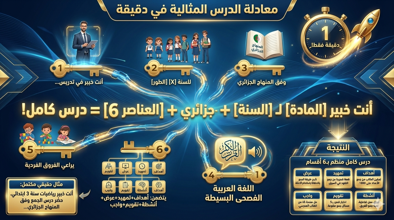 الحصة 1: المعادلة السحرية لأوامر الـ AI | تطبيقات الذكاء الاصطناعي للمعلمين